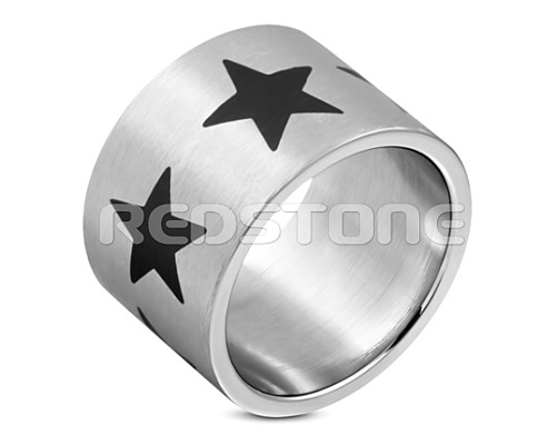 Oceľový prsteň s hviezdami SS1072